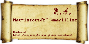 Matriszottó Amarillisz névjegykártya